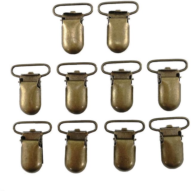 CARBONLIKE 25pcs 20mm & 25mm Fier Suspender Clips, Fier Clips para hacer Fier Holders Bib Clips Toy Holder (color: Latón Antiguo) (Latón Antiguo, 25mm) LingWen 8390605713866