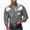 Gray, variant on Mens Printed Dress Shirts Long Sleeve Regular Fit Button Down Shirt Casual Double Pockets Workwear Shirt Blouse