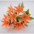 thumbnail image 1 of Un único ramo artificial de orquídeas serpiente de 10 cabezas y lirios - un accesorio de decoración for salón de boda, flor artificial, flor de seda., 1 of 2