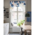 thumbnail image 4 of Navy Blue Spring Floral Swag Valances for Windows, Small Curtains Drapes, Farmhouse Butterfly Kitchen Window Curtains Over Sink Rod Pocket Window Treatment Valance for Bedroom/Bathroom 56"x36", 4 of 5