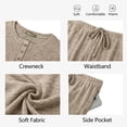 thumbnail image 5 of Weekease Woman Pajamas Set Henley Neck Long Sleeve Tops Drawstring Pants Two Piece Outfit Loungewear with Pockets, 5 of 7