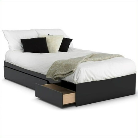 Nexera Avenue Twin Size Headboard and Storage Bed, Black - Box 1 of 2