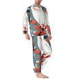 thumbnail image 2 of Uemuo Cockatoo Red Berries Pattern 2-Piece Loungewear Set - Men’s Soft Sleepwear, Cozy Winter PJs, Comfy Sleep Set-X-Large, 2 of 7