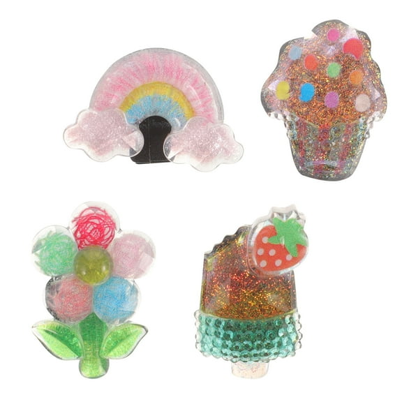 HOOWIFFY Detachable Shoe Buckles 4 Pieces Assorted Colors Plastic Shoe Accessories for Customizing Footwear