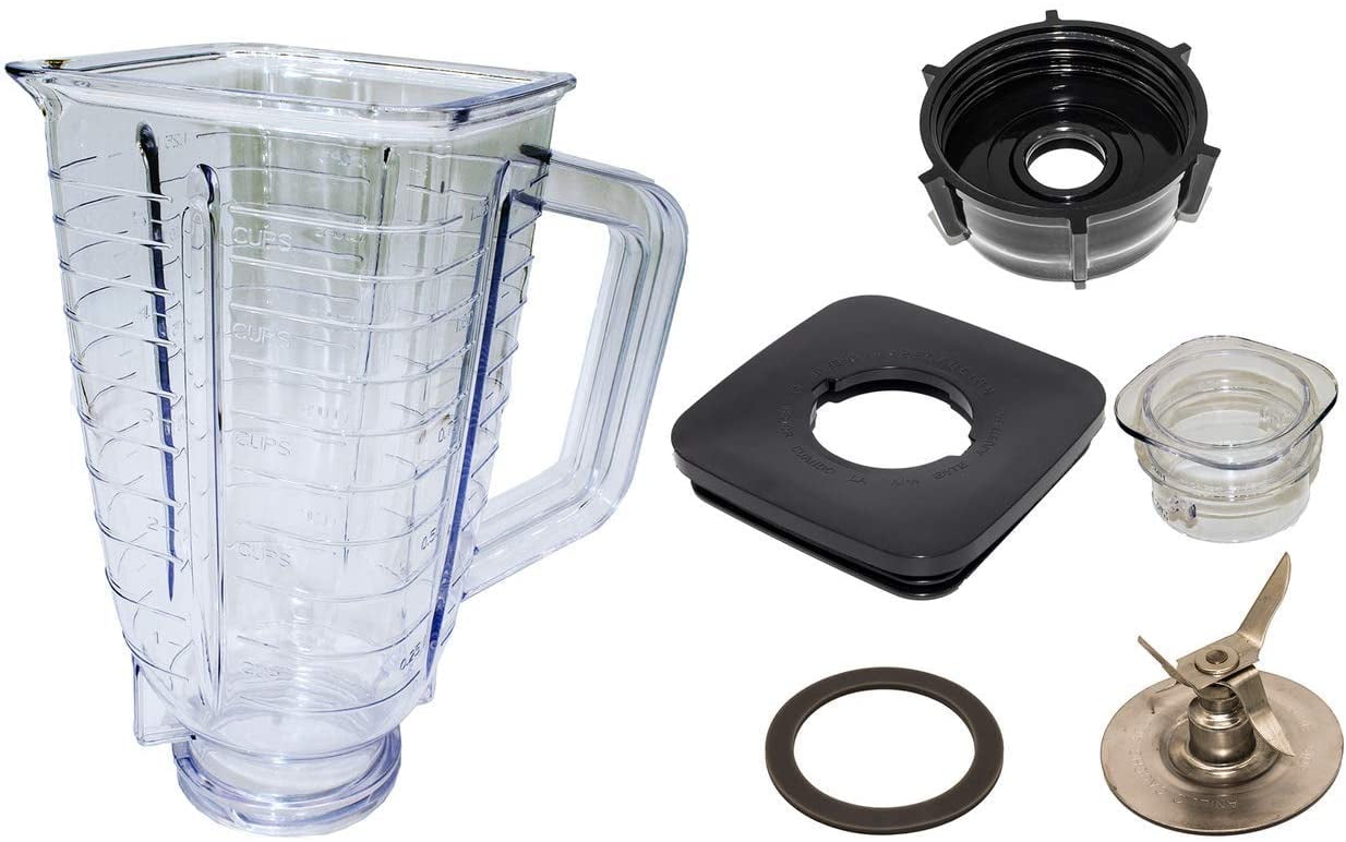 Compatibile con frullatori Oster 6 Cups Trasparente. guarnizione coperchio Blendin barattolo di vetro con lama base 