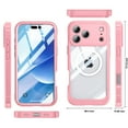 thumbnail image 2 of for iPhone 17 Pro Max Case, Support Magnetic Wireless Charger Full-Body Protection Shockproof Rugged Clear Bumper Frame Case Cover with Built-in Screen Protector for iPhone 17 Pro Max, Pink, 2 of 5