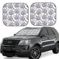 thumbnail image 2 of Daiia Violets Flowers 2PCS Car Windshield Sun Shade, Foldable Sun Shield for Car Front Window, Auto Sun Blocker Visor Protector Universal for Truck SUV Pickup-Small, 2 of 7