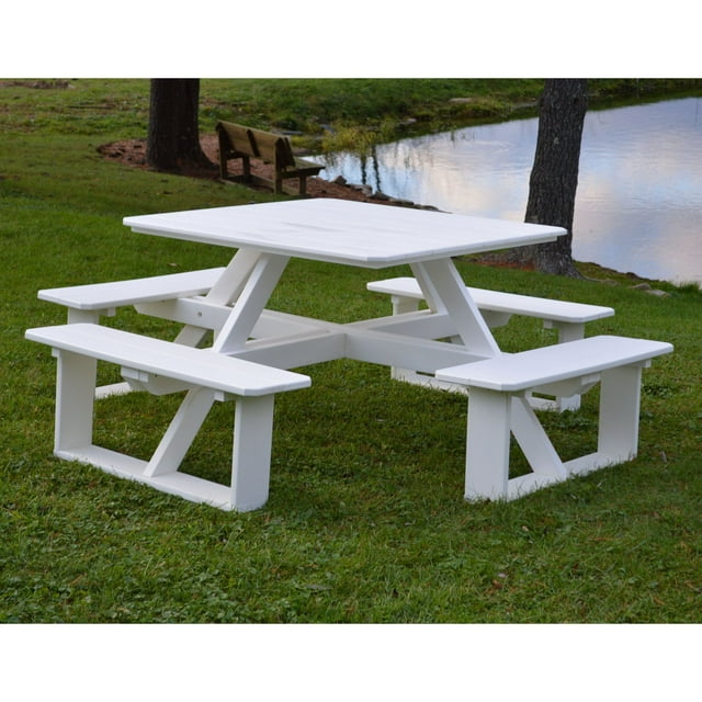 A &amp; L Furniture 44 in. Square Picnic Table with Optional 2 in. Umbrella Hole