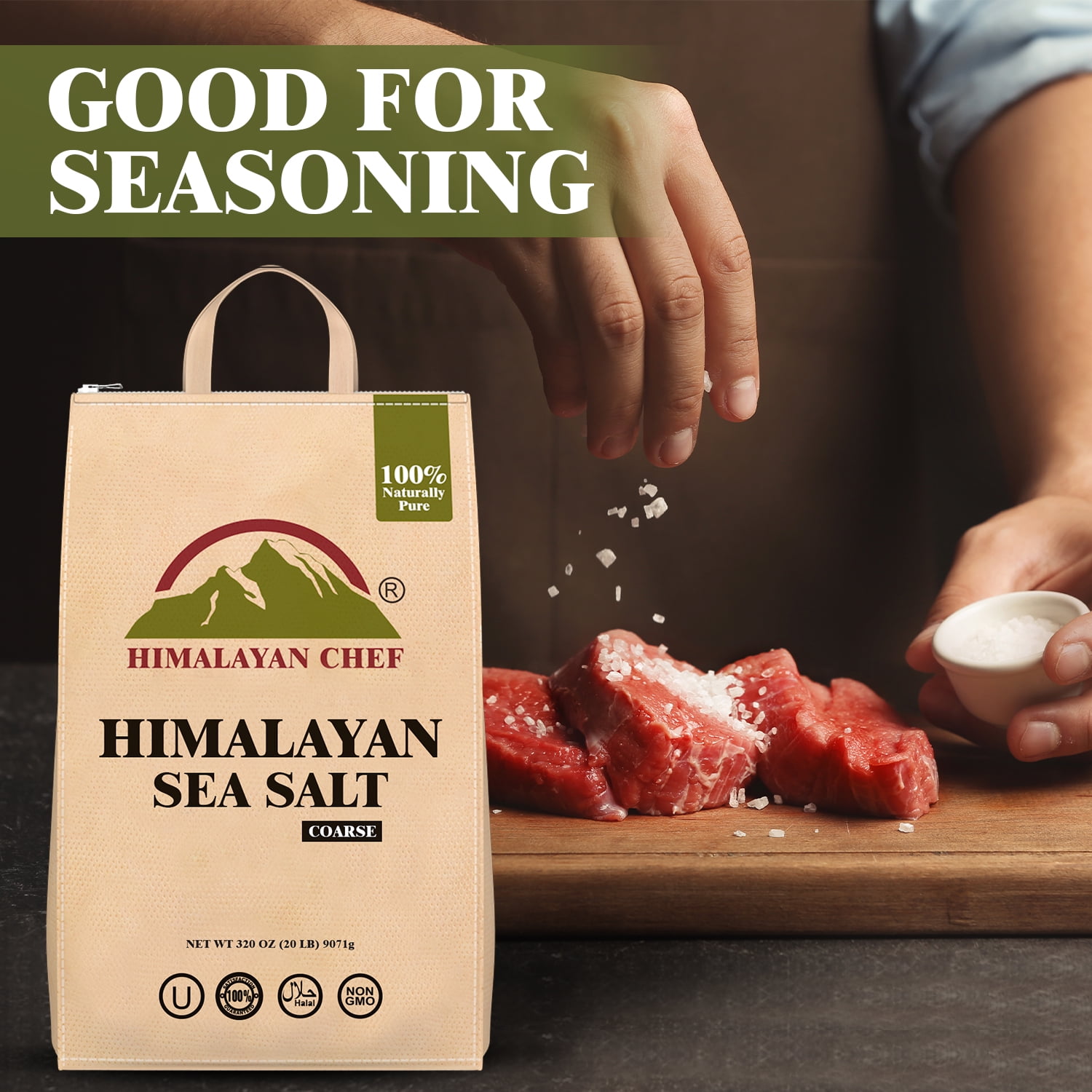 SALT 84 Sea Salt, Coarse Grain, 320 Ounces Resealable Bag, Pure & Natural Sun Dried Sea Salt, Grinder Refill Sea Salt For Daily Cooking