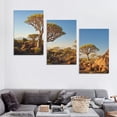 thumbnail image 4 of Nawypu Large Framed Wall Art Ready to Hang Quiver Trees Namibia Africa Canvas Print Artwork Wall Art Painting Pictures Home Office Wall Décor Modern Poster 12''x16''X3 Panels, 4 of 4