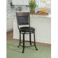thumbnail image 5 of Powell Holloway 24" High Back Indoor Rund Metal Counter Stool with Swivel, Black/Dark Brown Faux Leather, 5 of 17