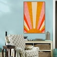 thumbnail image 3 of IDEA4WALL Framed Canvas Prints Wall Art Textured Abstract Orange, Pink & Red Sun Boho Room Decor Canvas Prints for Home Decoration Ready to Hang - 24x36 inches, 3 of 3