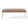 thumbnail image 4 of Fur Upholstered Bench Ottoman with Metal Legs, Modern End of Bed Bench for Entryway Bedroom Living Room, 4 of 8