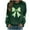 Green, variant on Womens St Patricks Day Shirt Shamrock Bow Print Shirts Crew Neck Sweatshirts Long Sleeve Pullover Tops Green Outfits for Women
