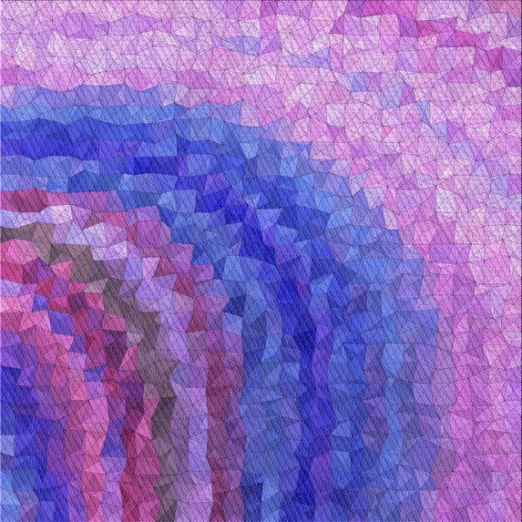 Ahgly Company Indoor Square Patterned Blue Violet Purple Area Rugs, 7' Square