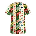 thumbnail image 4 of Holiday Gifts! Titcea Christmas Scrub Tops Women Xmas Printed Short Sleeved V Neck Scrub Tops with Pockets Lightweight Stretchy Cute Working Uniform, 4 of 5