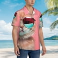 thumbnail image 5 of Daiia Cool Cat Pink Sunglasses Hawaiian Shirt for Men Gentle Cotton Regular Short Sleeve Casual-X-Large, 5 of 9