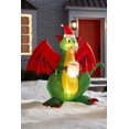 thumbnail image 2 of 6 Ft Airblown Inflatable Fire Breathing Christmas Dragon w Santa Hat Cup Coco, 2 of 3