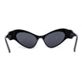 thumbnail image 4 of Retro Womens High Temple Thick Arm Plastic Cat Eye Sunglasses All Black, 4 of 4
