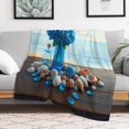 thumbnail image 4 of GXFCBlue flowers seashells, winter sofa dormitory home decoration, must-have travel product. Size is 40x50 inches., 4 of 8