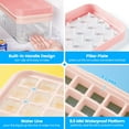 thumbnail image 3 of KINGTACK Ice Cube Tray, Ice Trays for Freezer, Ice Cube Tray With Lid and Bin, Making 64 pcs Ice Cubes, Chilling Cocktail, Whiskey, Coffee, with 2 trays, Ice Container, Scoop&Cover, BPA Free, 3 of 9