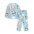 thumbnail image 2 of Bingfone Womens Pajama Sets Cute Panda Flying In The Sky Print,Long Sleeve Loungewear Pajamas Set-X-Large, 2 of 9