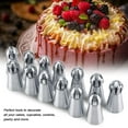thumbnail image 4 of 13 Pcs Russian Ball Piping Tips Stainless Steel Sphere Nozzle Set Cake Decorating Supplies DIY Decor Baking Tool, 4 of 8