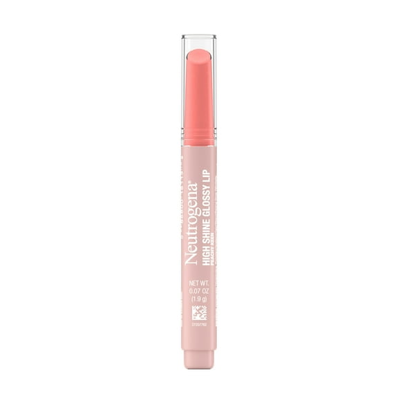 Neutrogena High Shine Glossy Lip with Vitamin E, Lip Gloss Makeup, Peachy Keen, 0.07 oz