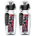 thumbnail image 1 of 2X 1000Ml/32Oz Fruit Infusing Infuser Water Bottle Plastic Sports Detox Health Black, 1 of 5