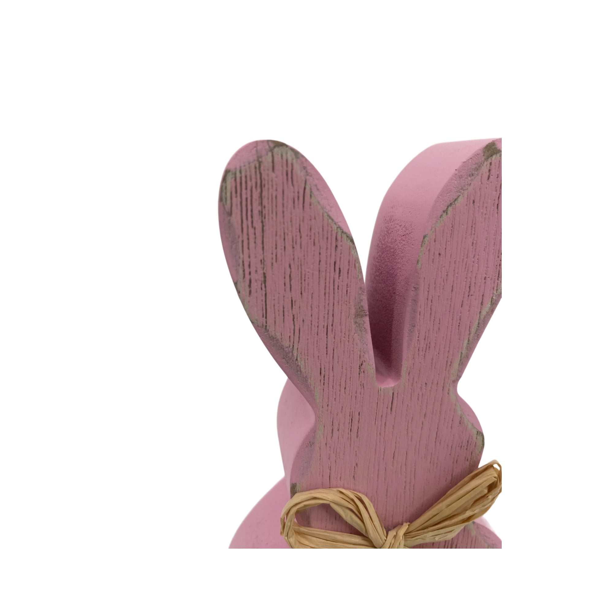 Way to Celebrate Pink Wood Bunny