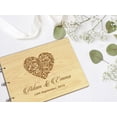 thumbnail image 6 of Darling Souvenir Personalized Engraved Laser Cut Wedding Guest Book Wooden Cover Sign-in Book Registry Guestbook Scrapbook-Q9, 6 of 7