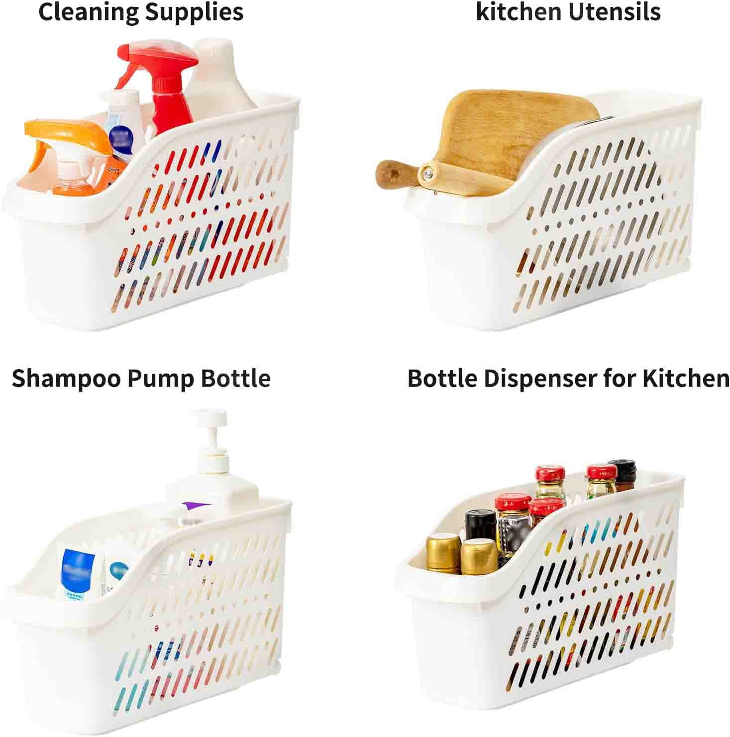 Under Sink Organizer with Wheels Pull Out Kitchen Bathroom Cabinet Organizers and Storage Multi-purpose Plastic Organizer Baskets