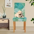 thumbnail image 5 of Marble Texture Dining Chair Covers Set of 4, Stretch Kitchen Chair Slipcover Washable Removable Chair Covers Protector for Dining Room, Hotel and Ceremony, 5 of 5