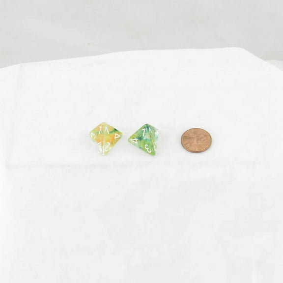 Spring Nebula Luminary Dice with White Numbers 16mm (5/8in) D4 Set of 2 Wondertrail