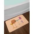 thumbnail image 2 of Merlot Bath Mat, Wine Glasses Silhouette Martini Glass Grain Look Print, Plush Bathroom Decor Mat with Non Slip Backing, 29.5" X 17.5", Peach Multicolor, by Ambesonne, 2 of 2