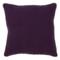 Saro Lifestyle Pom Pom Design Down-Filled Throw Pillow Purple Down