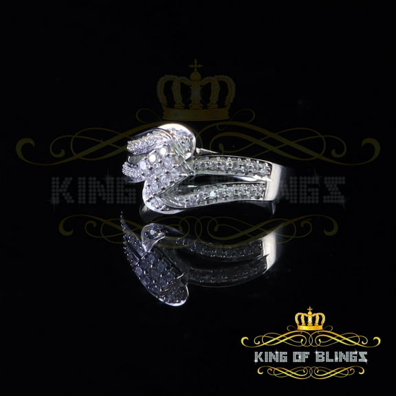 King of Bling's 1.00ct 925 Sterling White Silver 'Z' Round Cubic Zirconia Women's Ring Size 7.5