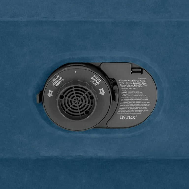 Intex Air Mattress Quickfill Plus Internal Pump Queen Pillow Rest