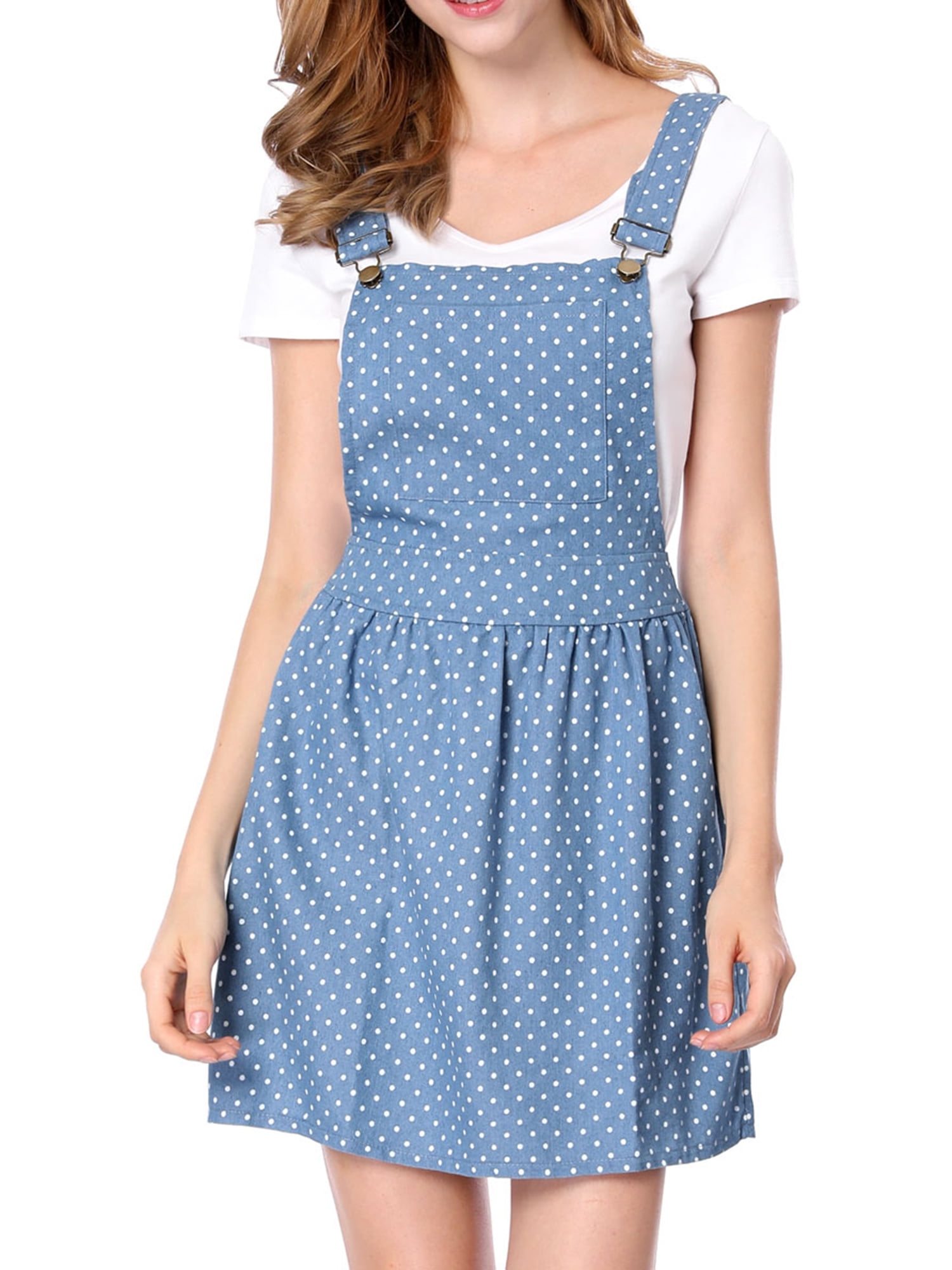 polka dot overall dress