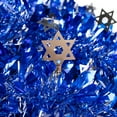 thumbnail image 6 of Menorah Hanukkah Tinsel Garland - 50' x 3.5" - Blue & Silver - Unlit, 6 of 7