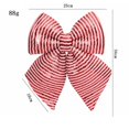 thumbnail image 3 of Christmas Stripe Wreath Bows, Large Sequin Striped Bow Wreath Decor, 34cm Sparkly Glitter Bow Ornament, for Front Door Party Yard Doorway Indoor Outdoor Wall Decoration, 3 of 6