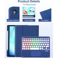 thumbnail image 3 of Funda de Teclado Retroiluminado Azul Oscuro para Samsung Tab A9/A11 Plus 11", 3 of 9