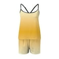 thumbnail image 4 of Bibifish Womens Pajama Sets Gradient Color Sleeveless Pj Sets Soft Cami Tops And Shorts Comfy Stretch Ladies Home Wear Nightwear Sets, 4 of 5