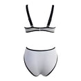 thumbnail image 4 of Duqingm Modlily Swimsuits for Women Women's Bikini Sets Two Piece Swimsuit V Neck Halter Back Self Tie Low Rise Bottom White,M, 4 of 6