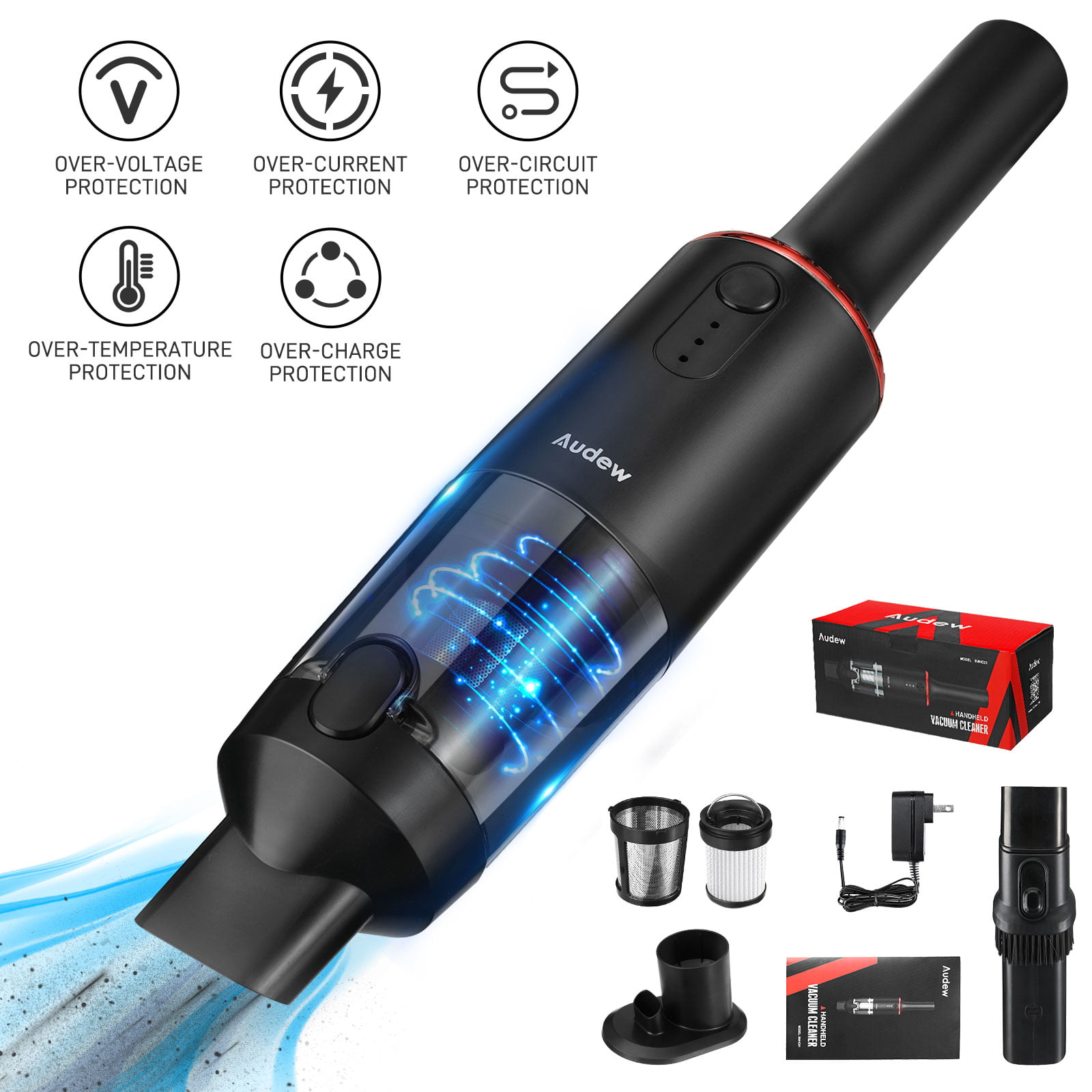 100W Cordless Car Vacuum Cleaner Rechargeable Dry Wet HEA Handheld Home 
