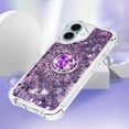 thumbnail image 4 of Liquid Quicksand Case for iPhone 16 Plus 6.7" with Diamond Kickstand, Soft TPU Luxury Fun Glitter Sparkle Flowing Clear Bling Cover Case for Apple iPhone 16 Plus. -Purple, 4 of 14