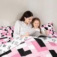 thumbnail image 4 of Homewish Cartoon Pixelate Miner Twin Bedding Sets 7-Piece, Pink Square Abstract Bedding Comforter Set, Teens Kids Boys Girls Reversible Sheet Sets, Luxury Bedroom Decor, 4 of 7