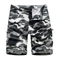 thumbnail image 1 of LSLJS Men's Camouflage Cargo Shorts Casual Five-Point Zipper Button Shorts with Pockets, 1 of 3