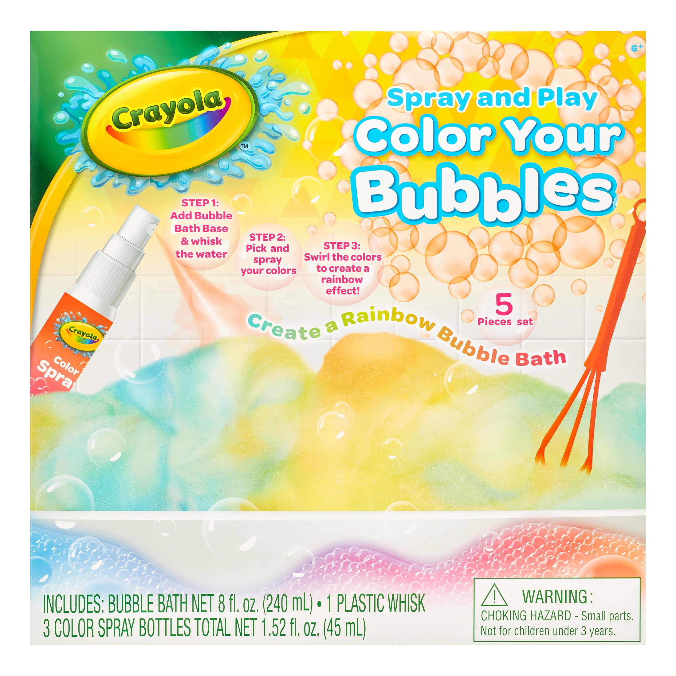 Crayola 5Piece Spray and Play Color Your Bubbles Bubble Bath Set