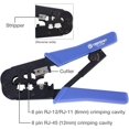 thumbnail image 3 of fuzhong-Crimping Tool, Crimp, Cut, and Strip Tool, for Any Ethernet or Telephone Cable, Built-in Cutter and Stripper, 8P-RJ-45 and 6P-RJ-12, RJ-11, All Steel Construction, Black, TC-CT68, 3 of 4
